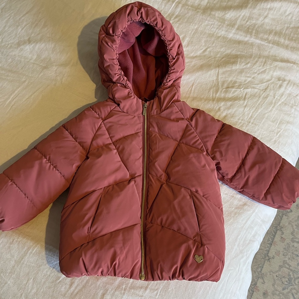 Mayoral Pink Hooded Puffer Jacket 12 mo